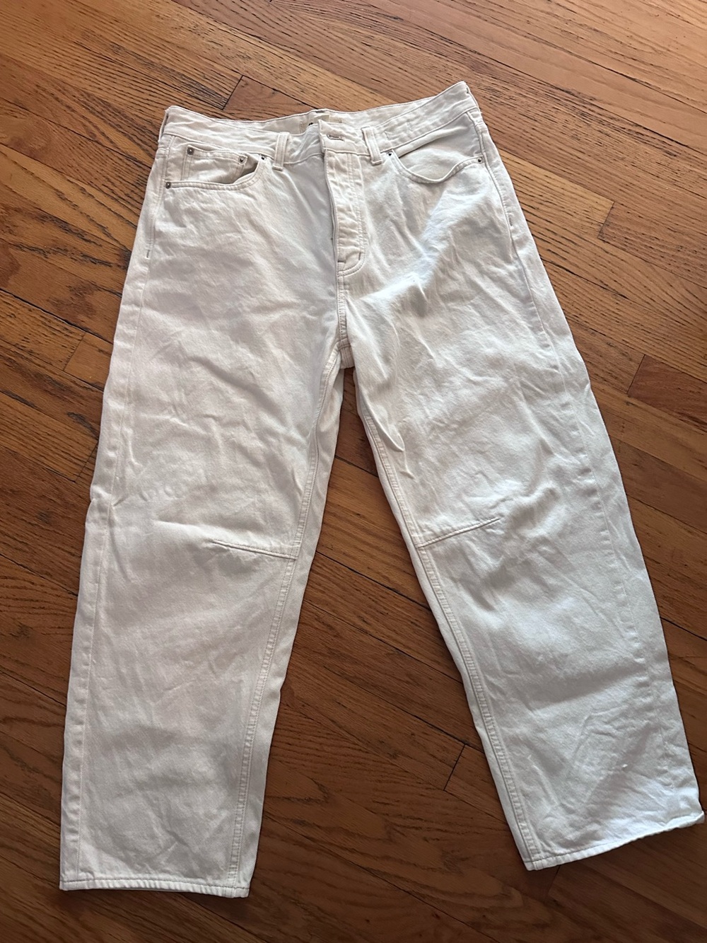 Madewell Women’s White Barrel -Leg Jeans